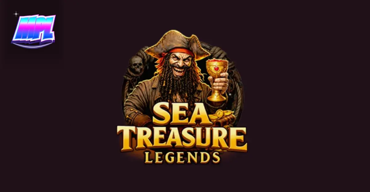 Interface do jogo Sea Treasures Legend com tema de piratas e tesouros